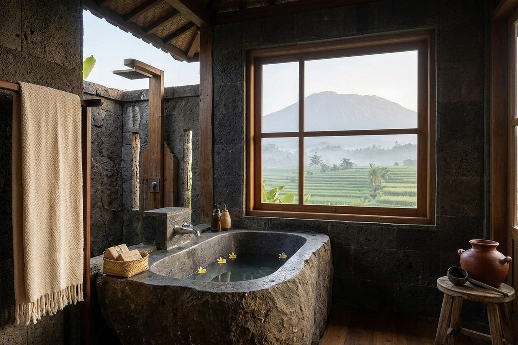 Joglo Agung: Stone bath