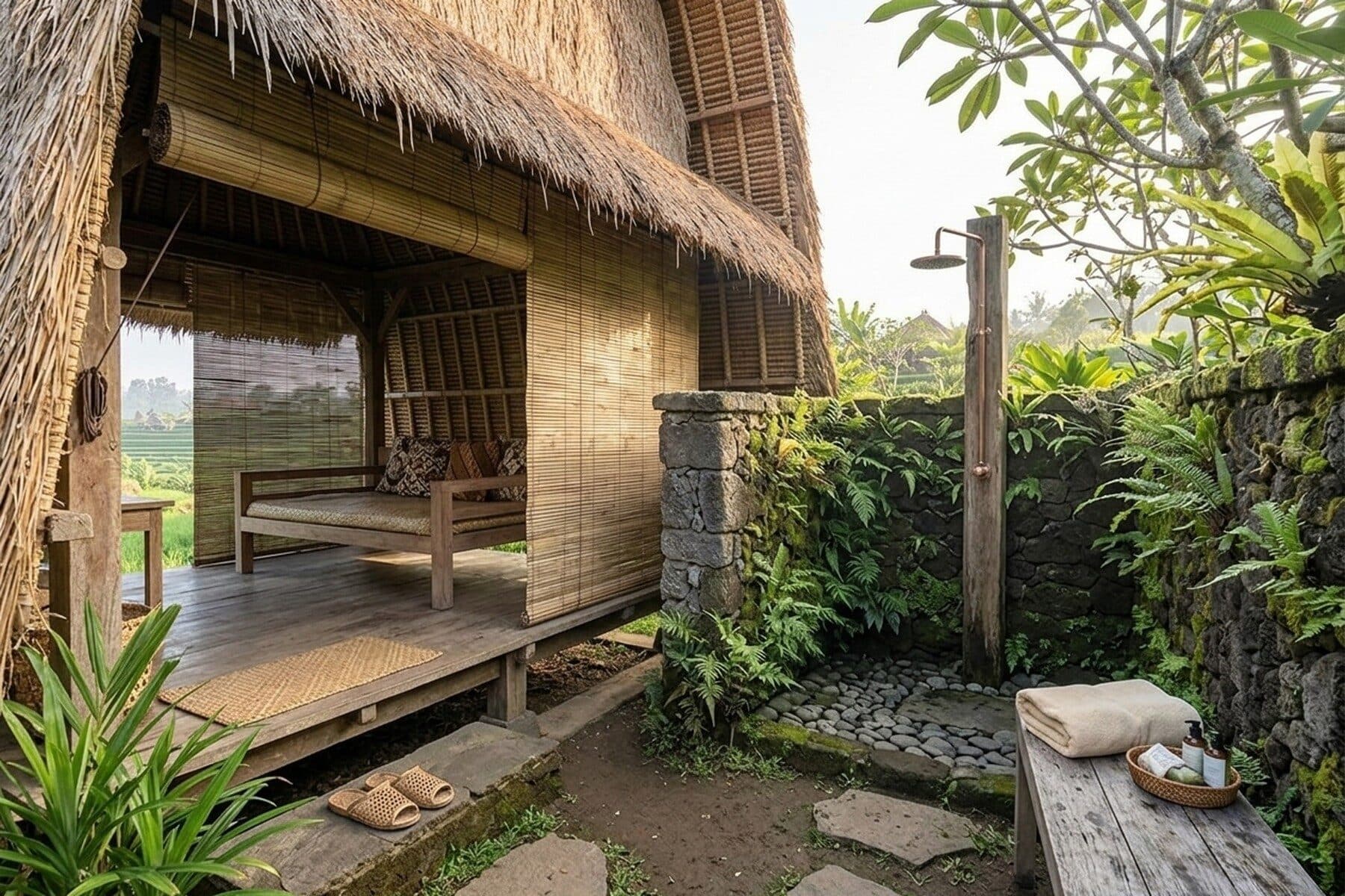 Lumbung Padi: Garden bathroom
