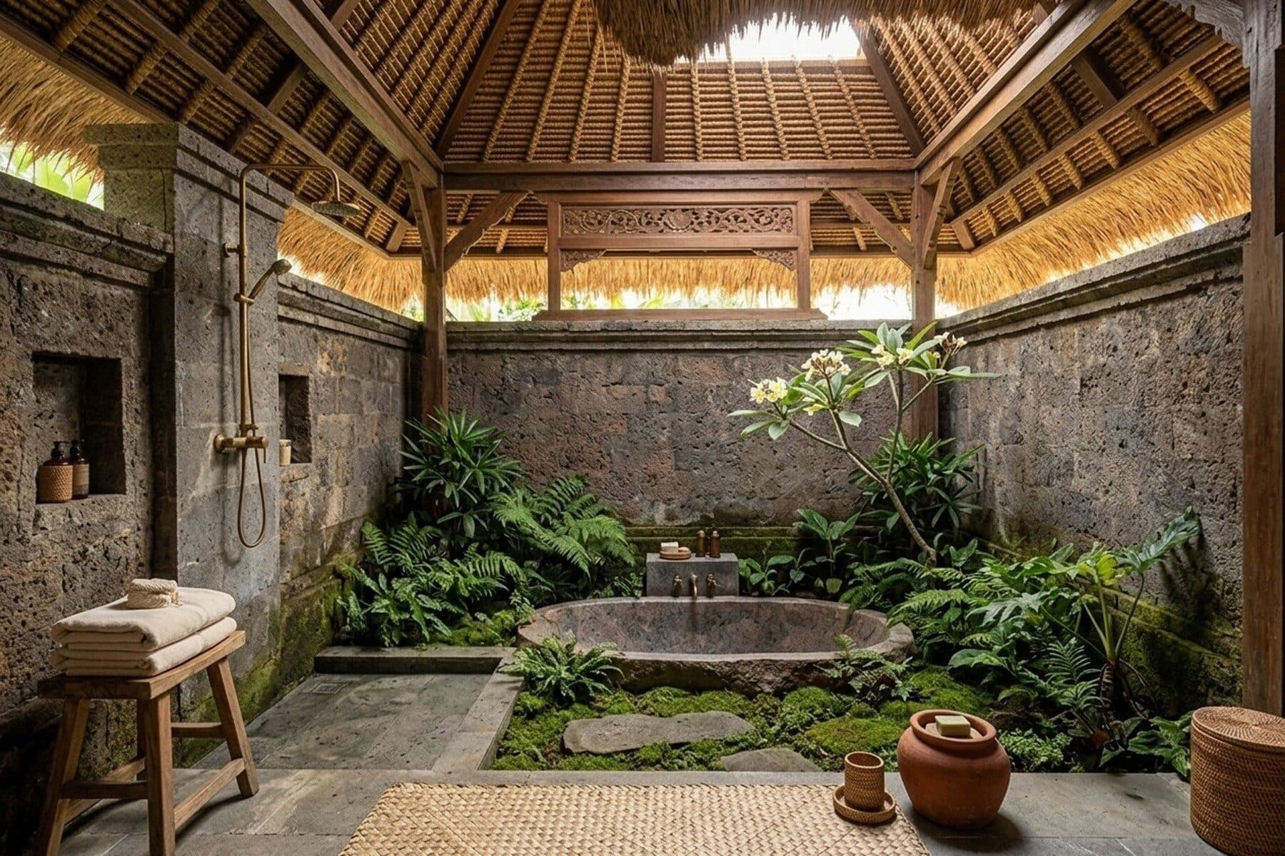 Puri Sidemen: Garden bath