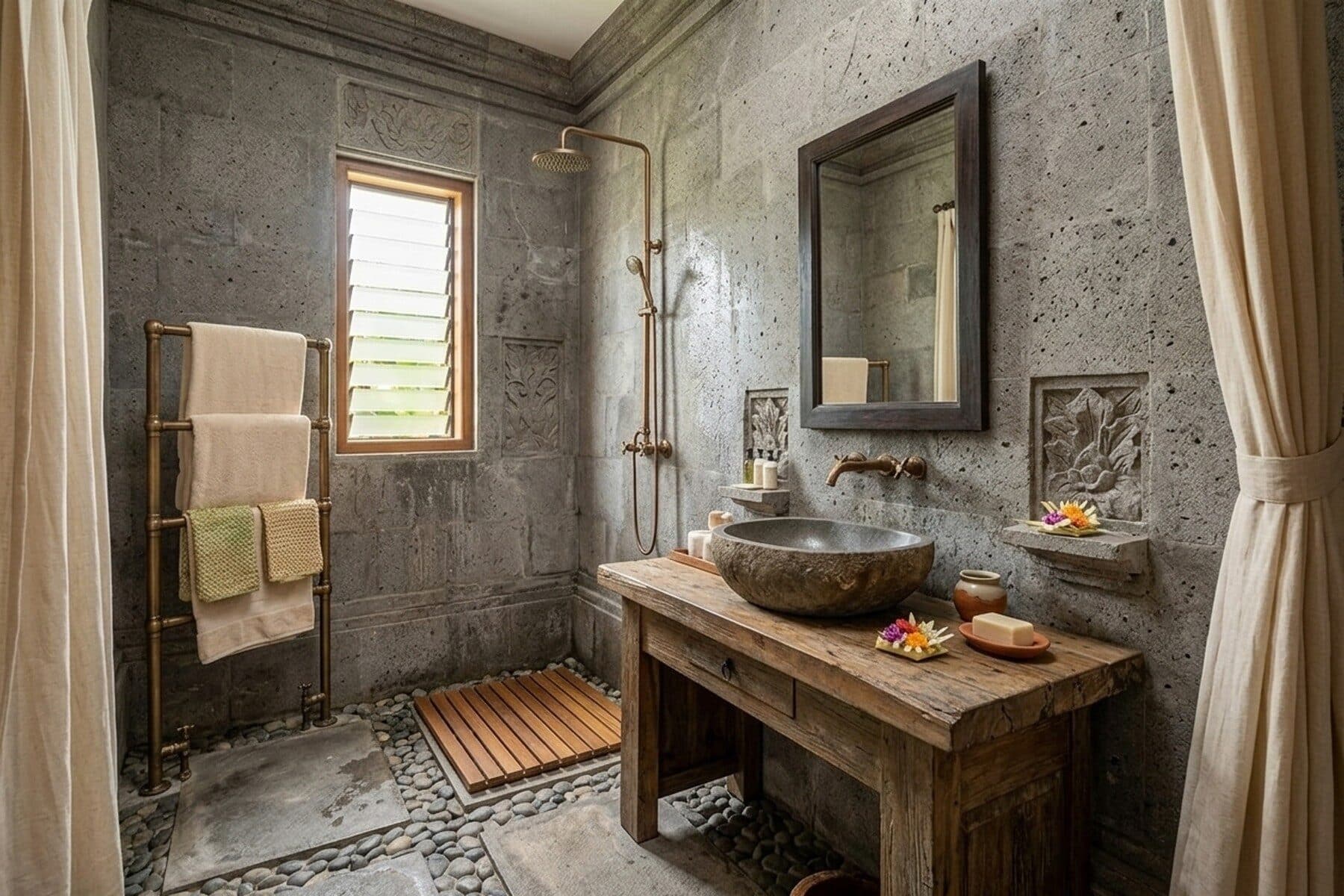 Rumah Batu: Stone bathroom