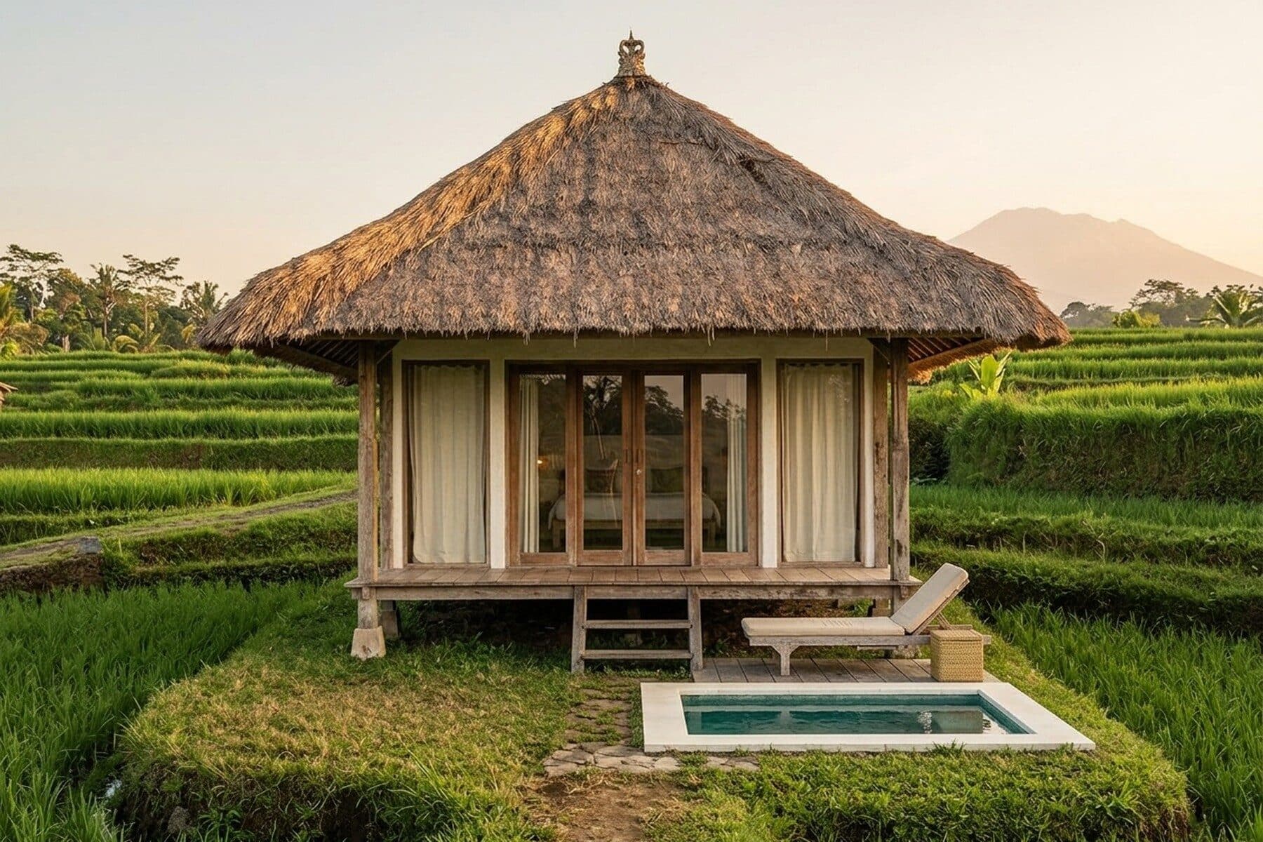 Rumah Sawah, house in the paddy with a plunge pool
